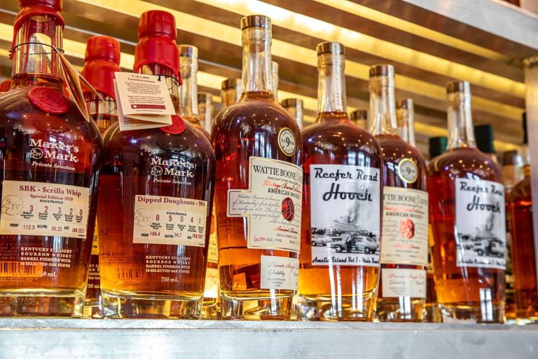 whiskey bottles